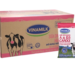 Sữa Bịch Vinamilk hương dâu có đường - 220ml